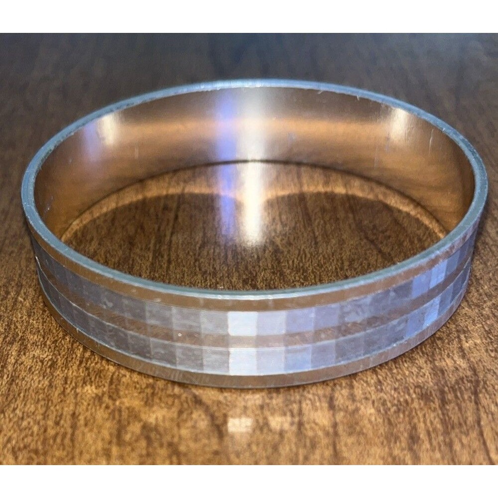 Beautiful Vintage Signed W Germany Silver Tone 8” Bangle Bracelet